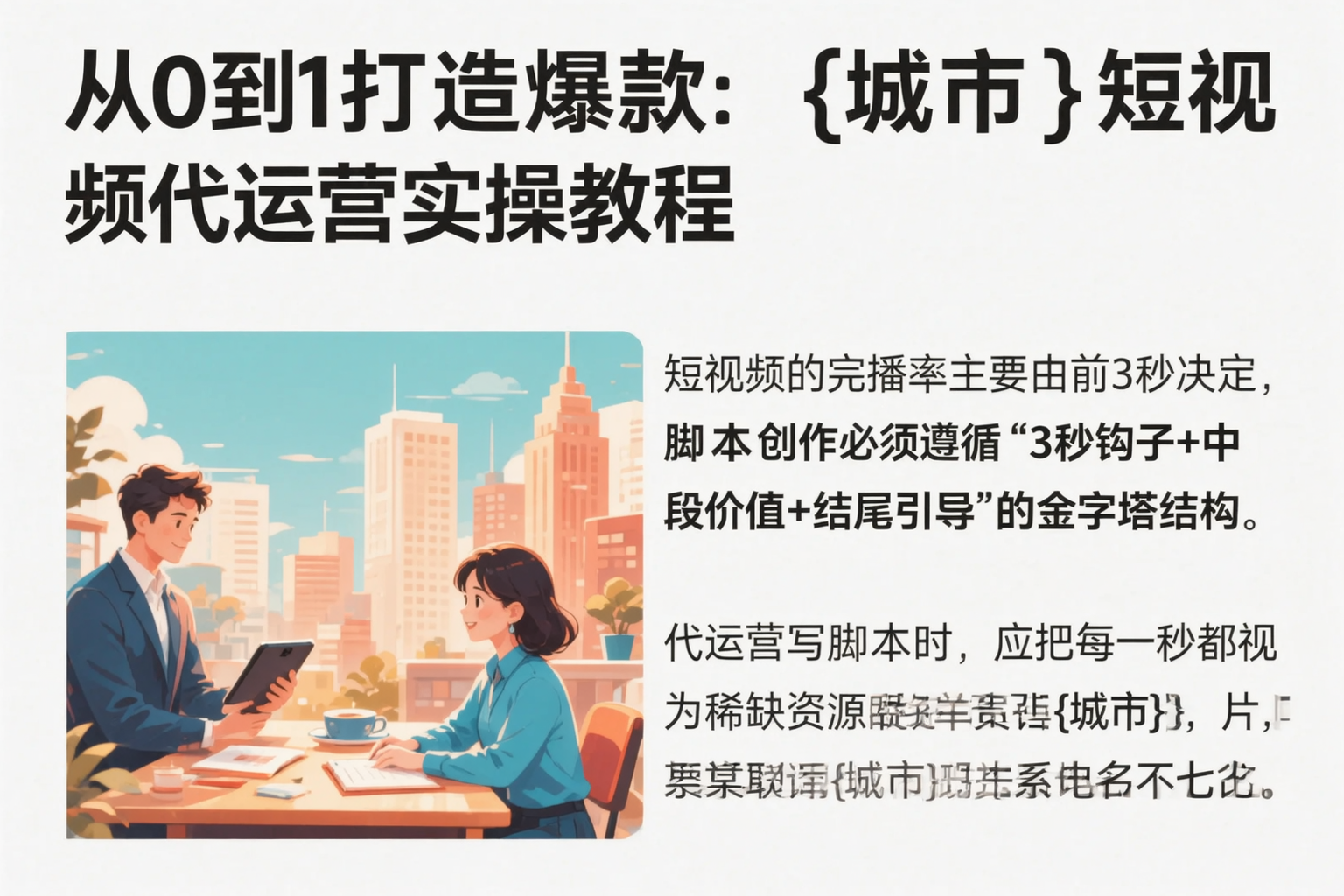 从0到1打造爆款：乐业短视频代运营实操教程