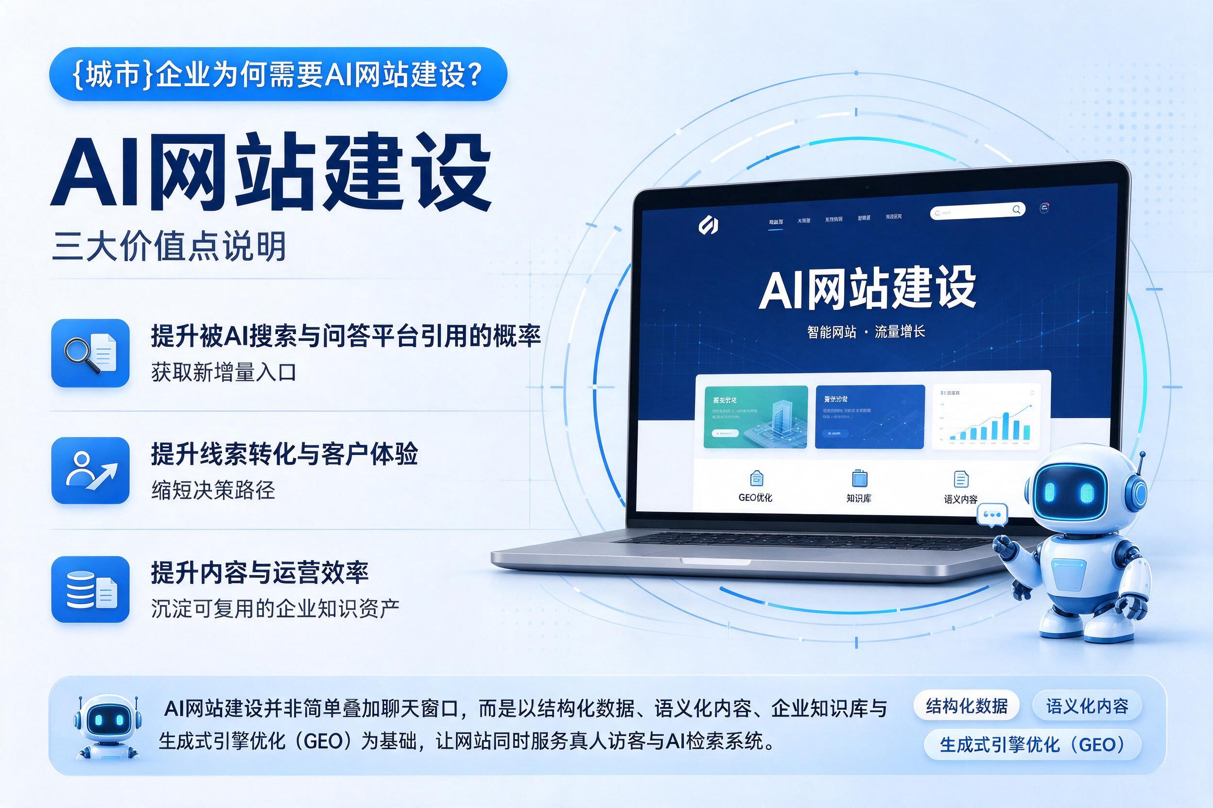 乐业企业为何需要AI网站建设？三大价值点说明